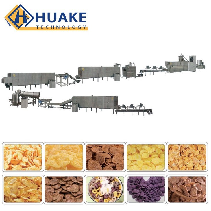 industrial breakfast cereal corn flakes making machine